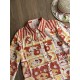 Miss Point Apple Double Lily Mushroom Print Blouse(Reservation/3 Colours/Full Payment Without Shipping)
